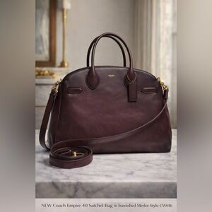NEW Coach Empire 40 Satchel Bag in burnished Merlot Style CW616
